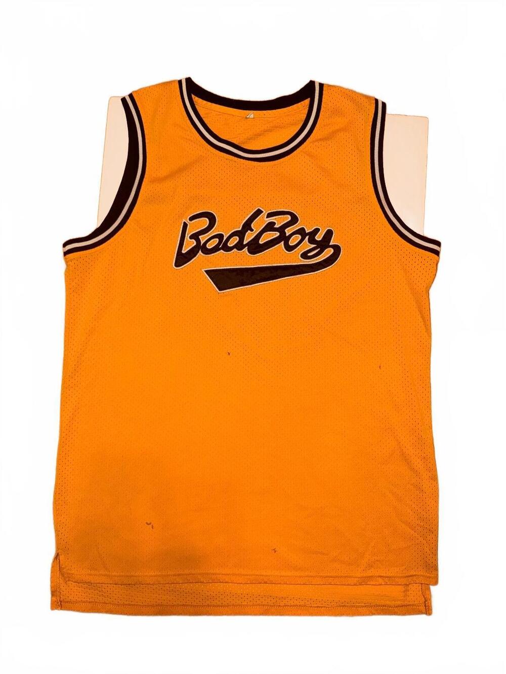 Bad Boy 72 Smalls Basketball Jersey Orange Mesh Hip Hop 90s Style XL